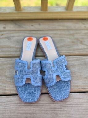 Steve Madden Light Blue Slip-On Mules